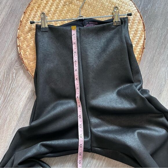 Commando‎ black faux leather suede leggings super high rise tummy control size S - Picture 4 of 7